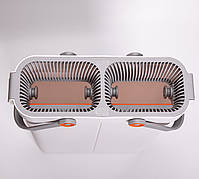 Швабра з відром для миття підлоги з віджимом, плоска насадка з мікрофібри, набір для прибирання дому HP-35015-18, фото 7