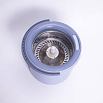 Набір для вологого прибирання з круглою телескопічною шваброю з мікрофібри та відром із віджимом для дому HP-35015-21, фото 7