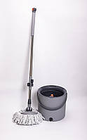 Набір для прибирання з круглою телескопічною шваброю з мікрофібри та відром із віджимом для підлоги HP-35015-22, фото 3