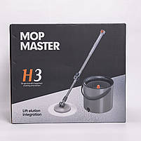 Набір для прибирання з круглою телескопічною шваброю з мікрофібри та відром із віджимом для підлоги HP-35015-22, фото 7