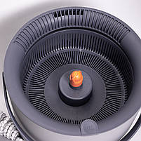 Набір для прибирання з круглою телескопічною шваброю з мікрофібри та відром із віджимом для підлоги HP-35015-22, фото 9