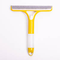 Швабра-щітка з пульверизатором і скребком для миття вікон, дзеркал та гладких поверхонь Жовта HP-35015-26Y, фото 3