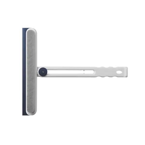 Скребок для миття скла складний з абразивною губкою та гумовим лезом для вікон дзеркал душу Блакитний HP-35015-27BL, фото 1