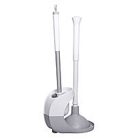 Набір для чищення унітазу: йоржик для чищення туалету з підставкою та вантузом 50 (см) щітка для унітазу HP-35015-28, фото 5