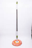 Швабра з телескопічною ручкою та круглою змінною насадкою для прибирання плитки, ламінату та лінолеуму вдома та в офісі, фото 5