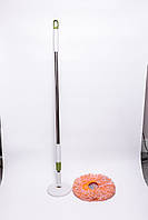 Швабра з телескопічною ручкою та круглою змінною насадкою для прибирання плитки, ламінату та лінолеуму вдома та в офісі, фото 6