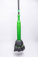 Швабра для вологого прибирання з металевою ручкою та круглою насадкою з мікрофібри для дому, офісу HP-35015-43, фото 3