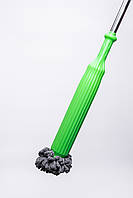 Швабра для вологого прибирання з металевою ручкою та круглою насадкою з мікрофібри для дому, офісу HP-35015-43, фото 5