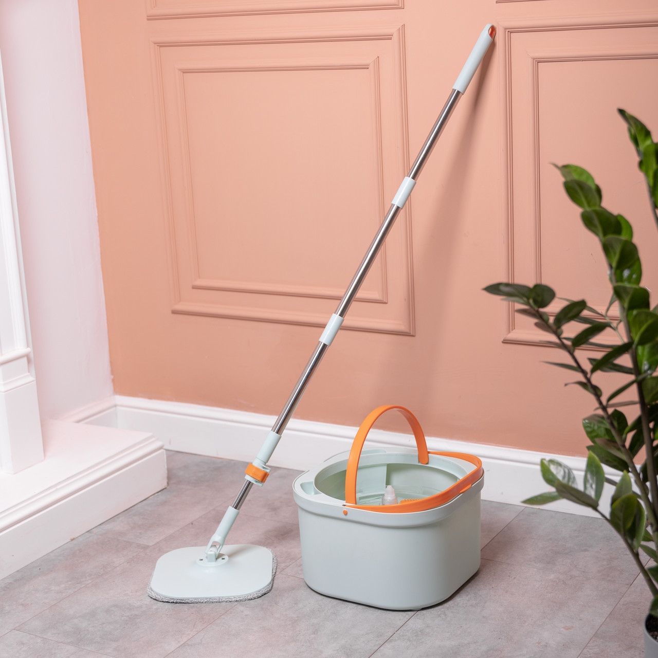 Набір для прибирання швабра з віджимом та відром професійна швабра з відром Зелений HP-35015-46, фото 1