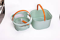 Набір для прибирання швабра з віджимом та відром професійна швабра з відром Зелений HP-35015-46, фото 7