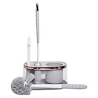 Набір для туалету настінний 3 в 1: 2 йоржики + щітка, йорж для унітазу силіконовий з щіткою йоржик для унітазу HP-35015-47G, фото 2