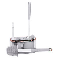 Набір для туалету настінний 3 в 1: 2 йоржики + щітка, йорж для унітазу силіконовий з щіткою йоржик для унітазу HP-35015-47G, фото 3