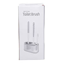 Набір для туалету настінний 3 в 1: 2 йоржика + щітка, йорж для унітазу силіконовий з щіткою йоржик для унітазу HP-35015-47DG, фото 6