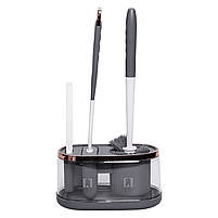 Набір для туалету настінний 3 в 1: 2 йоржика + щітка, йорж для унітазу силіконовий з щіткою йоржик для унітазу HP-35015-47DG, фото 8