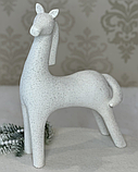 🧡Декоративна абстрактна статуетка зі смоли Кінь 29х20х8см Білий, фото 2
