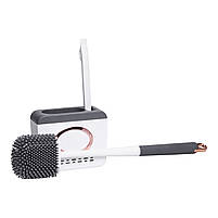 Силіконовий йоржик для туалету настінний 13×5.5×42 (см) йорж для унітазу силіконовий із щіткою йоржик для унітазу HP-35015-48DG, фото 3