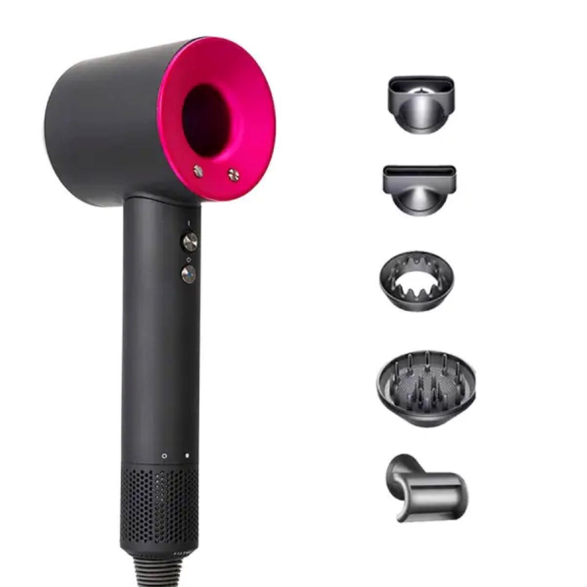 Фен стайлер для волосся 5 в 1 Supersonic Premium 1600Вт 5 насадок 3 режими швидкості з іонізацією Рожевий PH770P, фото 1