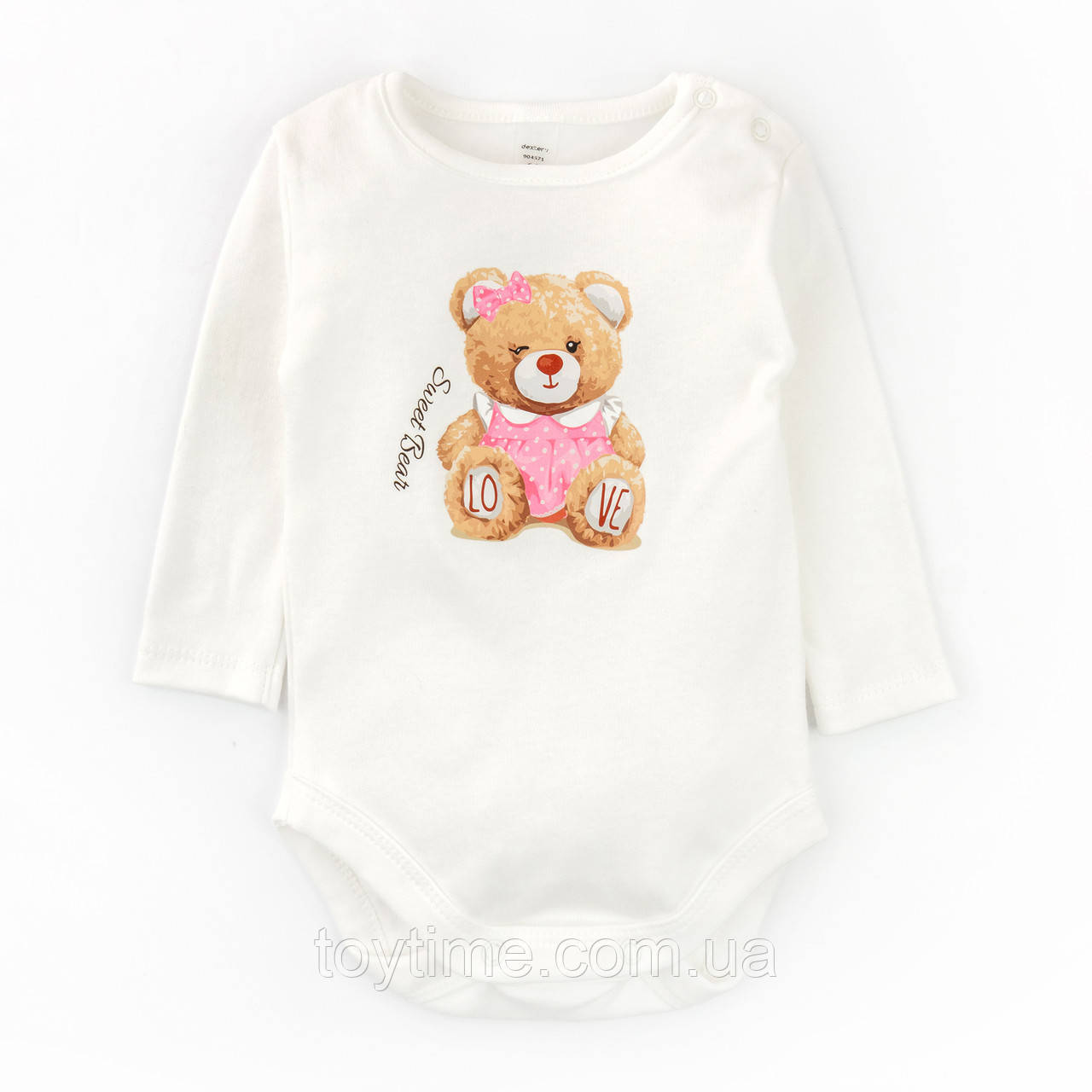 Боді для дівчинки на кнопках з довгим рукавом та принтом ведмедика Girl Bears, фото 1