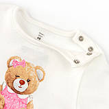 Боді для дівчинки на кнопках з довгим рукавом та принтом ведмедика Girl Bears, фото 2