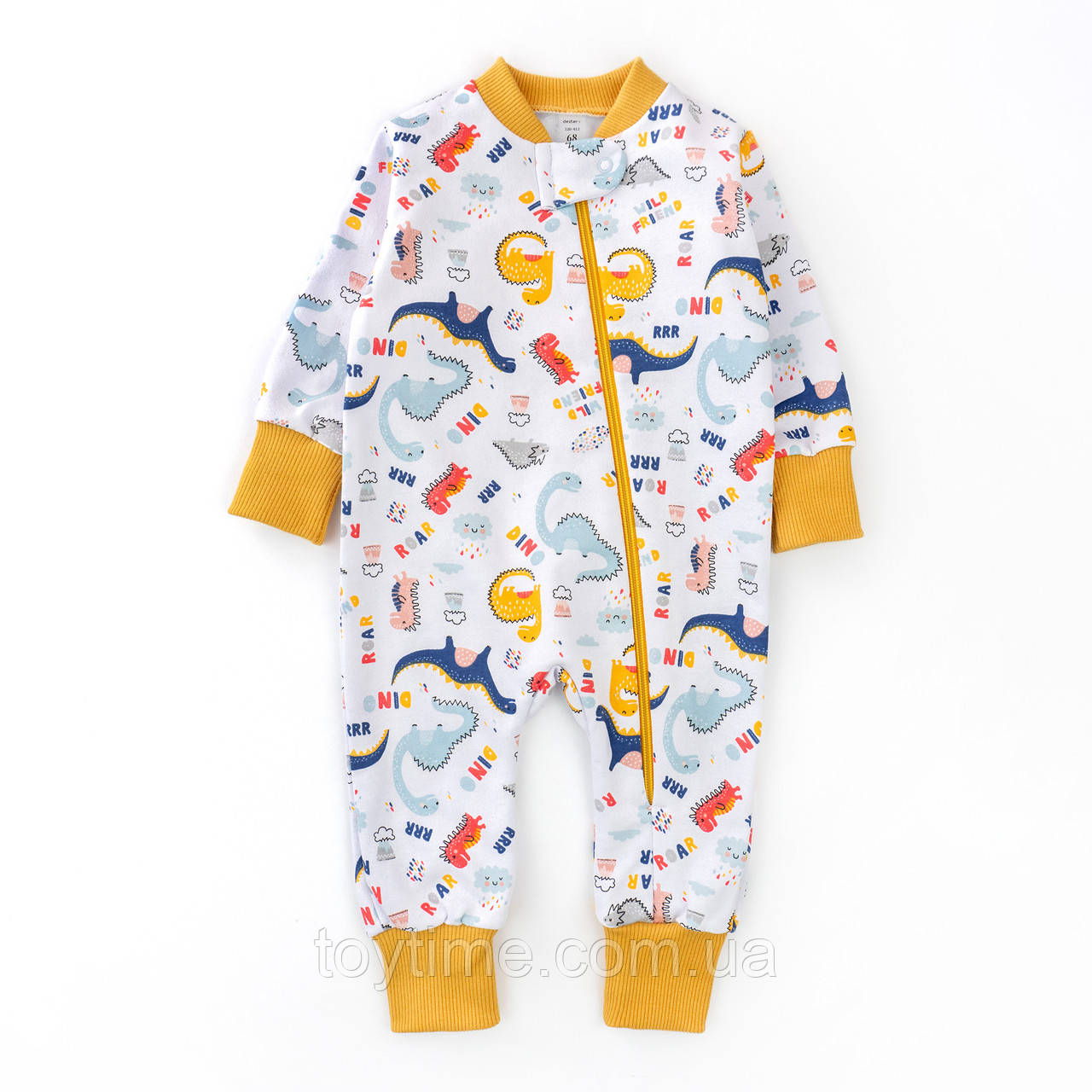 Чоловічок для немовлят на блискавці з динозаврами Colorful Dino, фото 1