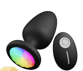 Glowplug – анальний вібратор із LED-підсвіткою та пультом ДК, 10 режимів, 11 см