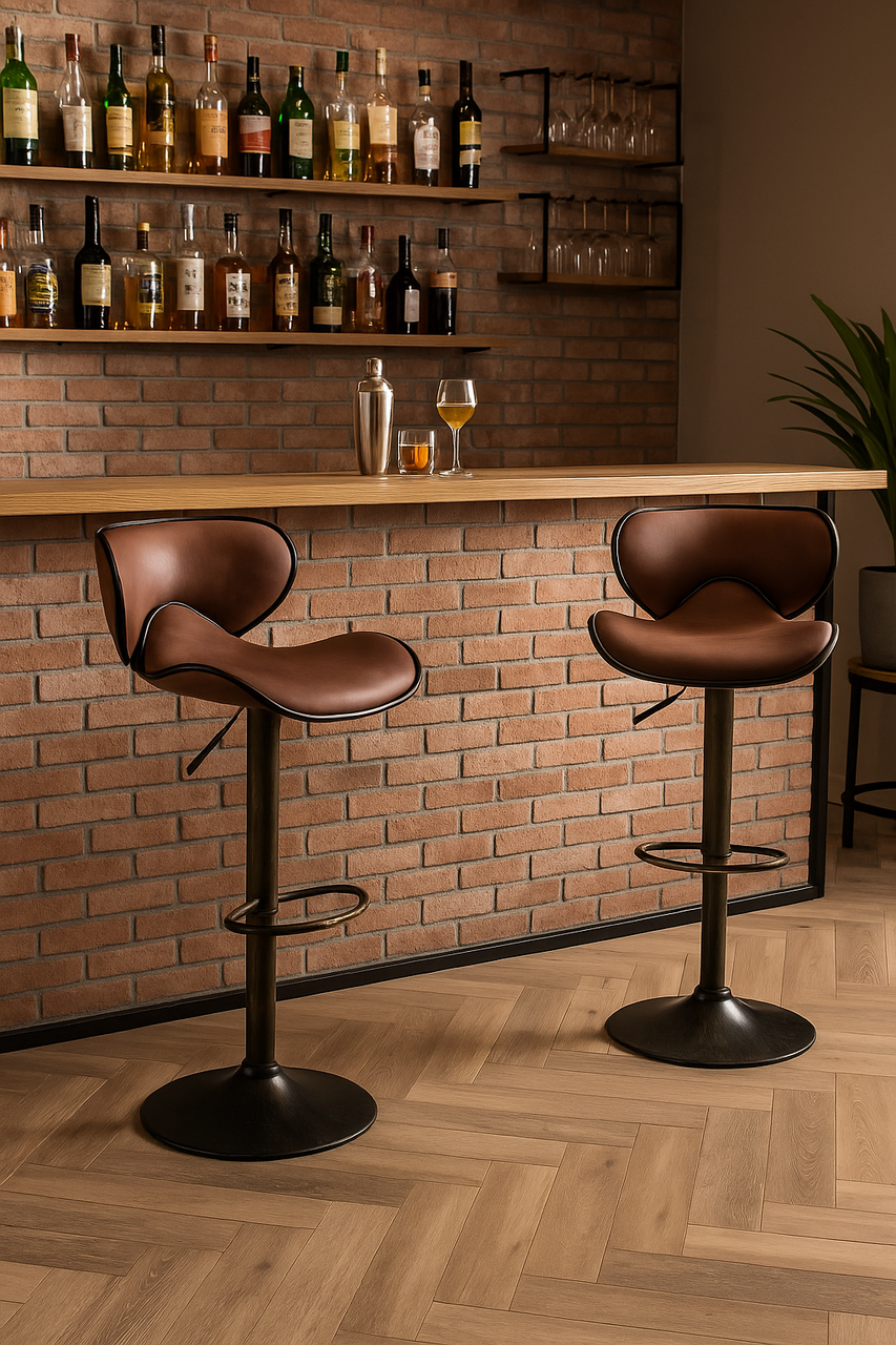 Комплект барних стільців Costway Dan зі спинкою в стилі Loft