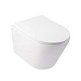 Набір Qtap Інсталяція 3 В 1 Nest Qt0133M425 З Панеллю Змиву Лінійної Qt0111M08381Crm + Унітаз З Сидінням Swan Qt16335178W, фото 8