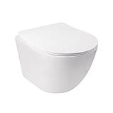 Набір Qtap Інсталяція 3 В 1 Nest Qt0133M425 З Панеллю Змиву Круглою Qt0111M11111Sat + Унітаз З Сидінням Jay Qt07335176W, фото 8