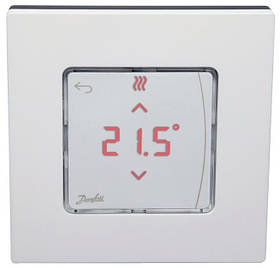 Терморегулятор Danfoss Icon2 RT, Display, +5...35 °C, програмований, дротовий, накладний, 24В, білий