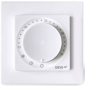 Терморегулятор Devi Devireg Room +4...45° механічний програмований Bluetooth вбудований 16A 230В білий