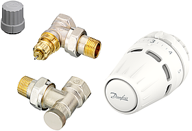 Комплект термостатичний Danfoss Regus RA + RA-FN + RLV-S бокове підкл, 1/2" кутовий