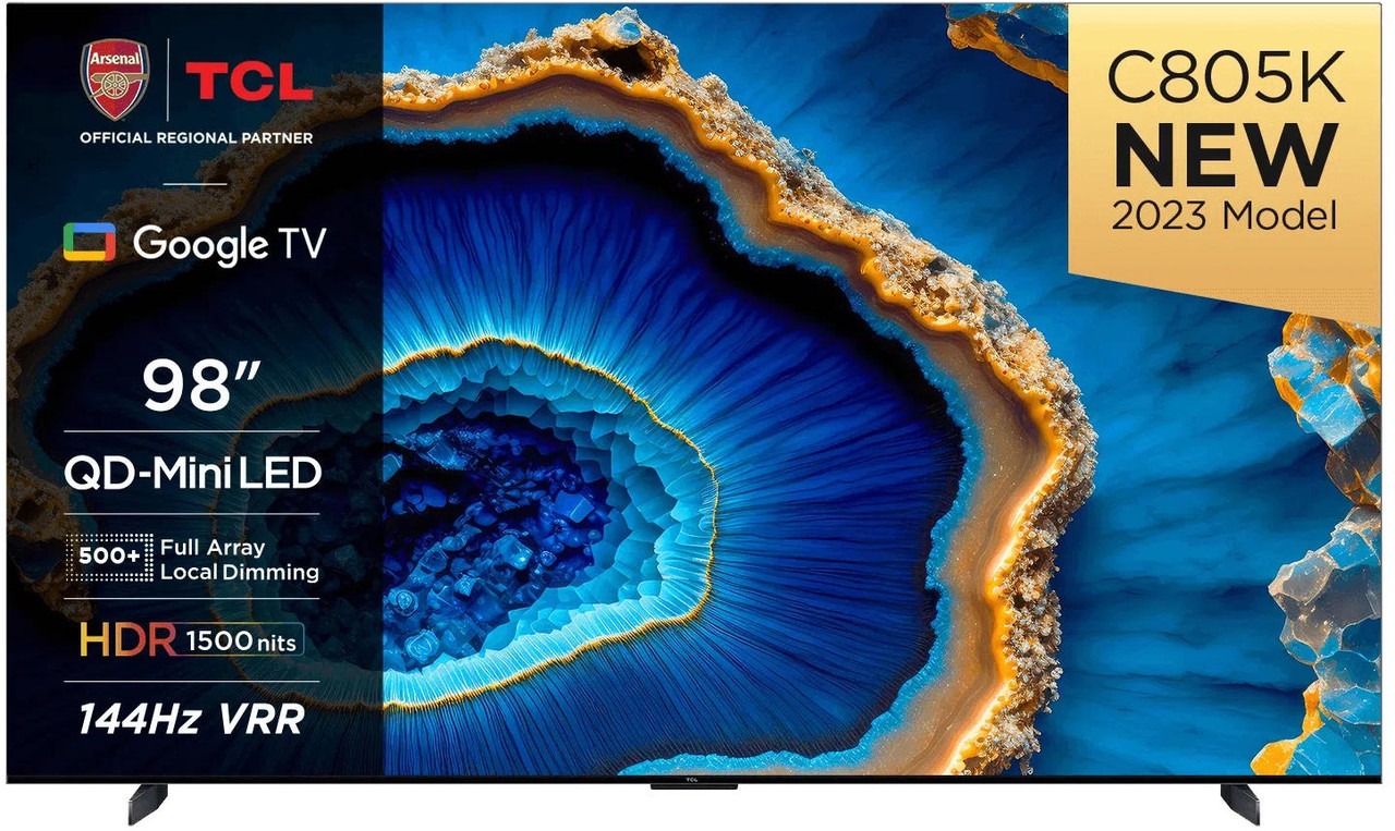 Телевізор 98" TCL MiniLED 4K 144Hz Smart Google TV Titan ONKYO sound, фото 1