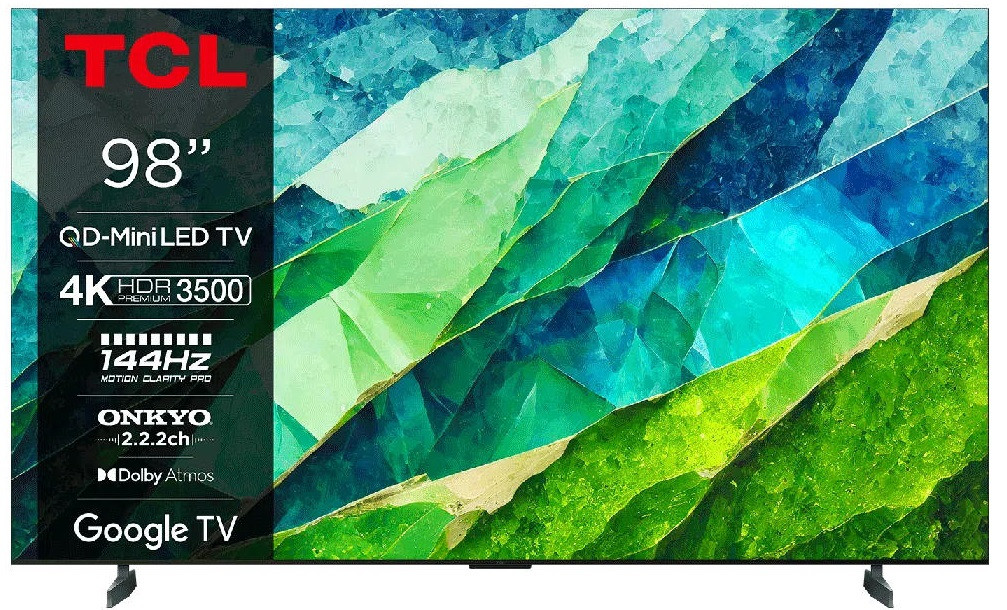 Телевізор 98" TCL MiniLED 4K 144Hz Smart Google TV Titan ONKYO sound, фото 1
