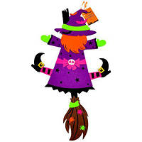 Вироб з фетру 3 мм " Відьма на мітлі" 55см*33см  ХН-65