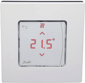 Терморегулятор Danfoss Icon2 RT, Display, +5...35 °C, програмований, дротовий, вбудований, 24В, білий