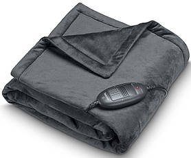 Електропростирадло  Beurer, від мережі, 150х130см, 100Вт, 6 режими, фліс, сірий