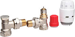 Комплект термостатичний Danfoss RAS-C2 + RA-N + RLV-S, H-подібний, нижнє підкл, RA, 1/2", кутовий