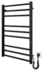 Рушникосушка Mario електрична Преміум Класік-I, 800x500x80мм, таймер-регулятор, нерж.сталь, чорний матовий