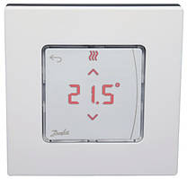 Терморегулятор Danfoss Icon2 RT, Display, +5...35 °C, програмований, дротовий, накладний, 24В, білий