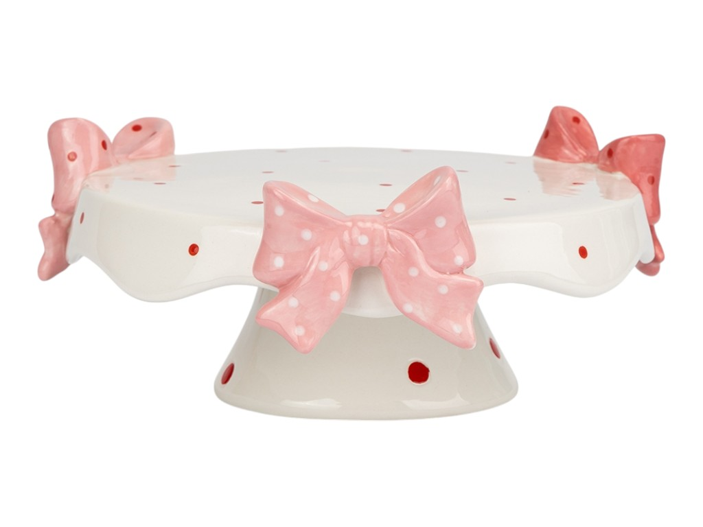 Підставка для торта Бантики кераміка 20 см Білий, фото 1