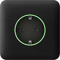 Передня панель для вбудованої розетки Ajax SoloCover for Outlet smart, Jeweler, бездротова, чорний