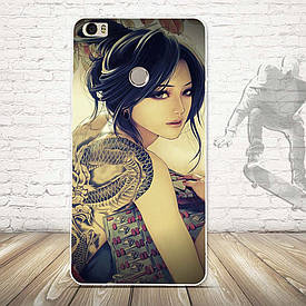 Силіконовий чохол на Xiaomi Mi Max з картинкою дівчина з тату змії