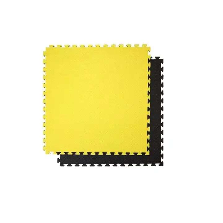 Килимок-пазл захисний з кромкою WCG 100 х 100 х 3 см жовто-чорний, фото 1