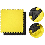 Килимок-пазл захисний з кромкою WCG 100 х 100 х 3 см жовто-чорний, фото 6