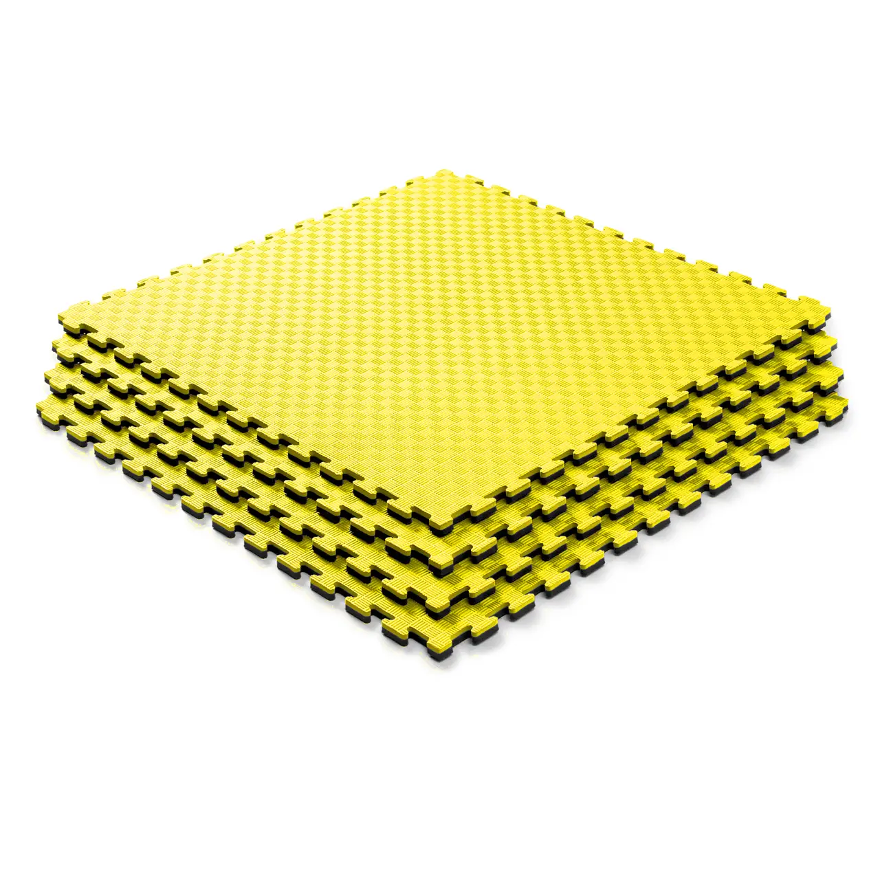 Килимок-пазл захисний з кромкою WCG 100×100×2 см жовто-чорний, фото 1