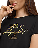 УЦІНКА Жіноча футболка Karl Lagerfeld Paris з логотипом 1159835057 (Чорний M), фото 3