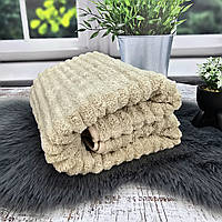 Рушник сауна мікрофібра 80х160 см Solafa бежевий Полоса