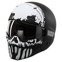 Мотошолом WM EXO Combat Skull Black White Matt M