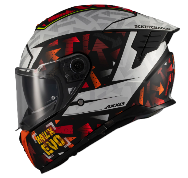 Мотошолом AXXIS HAWK SV EVO SKETCHBOOK B2 Matt L, фото 1