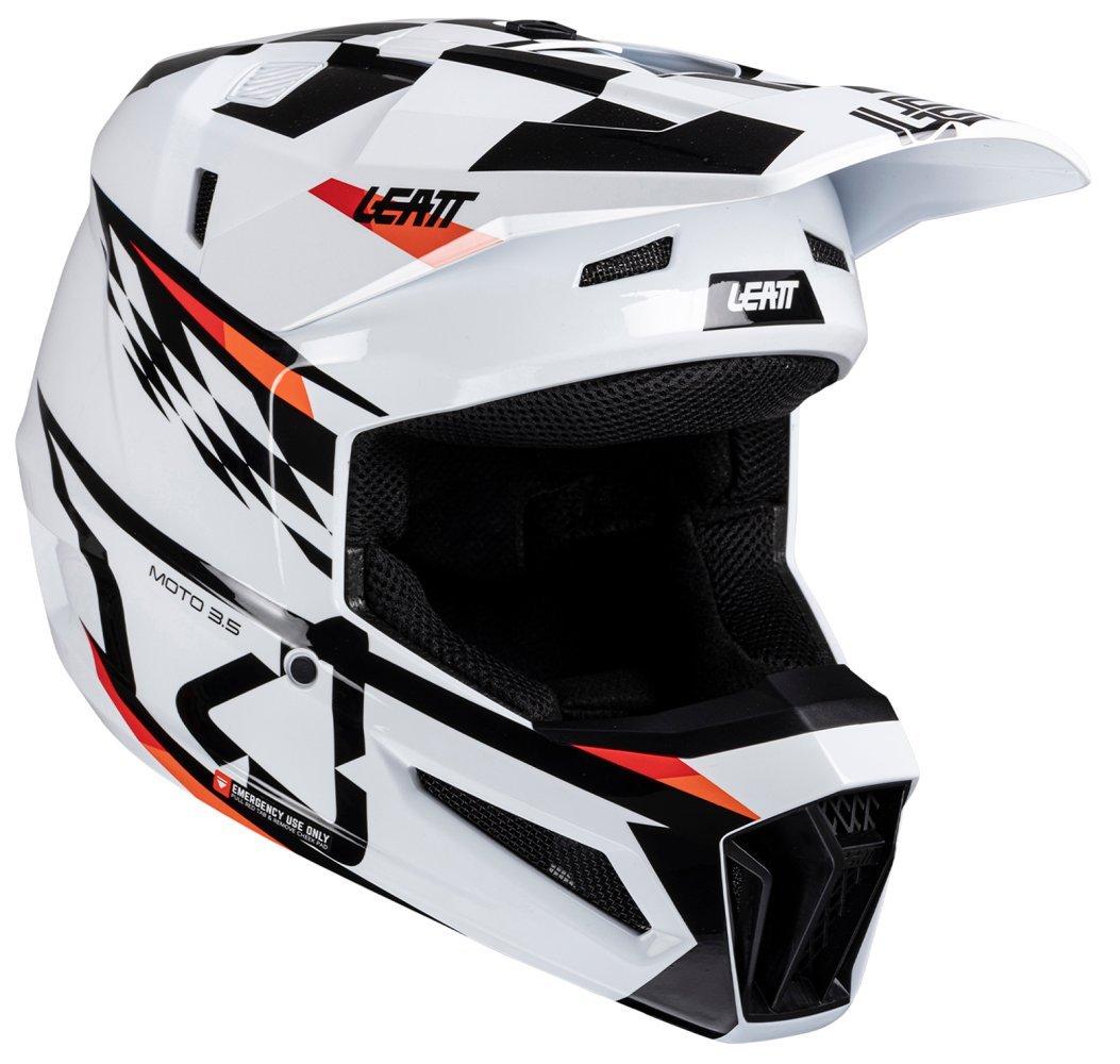 Шолом LEATT Moto 3.5 JR Helmet + Goggle White YM, фото 1
